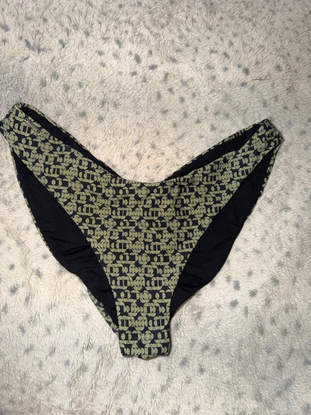 Maaji Black & Olive Patterned Bikini Bottom